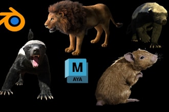create 3d animal model for games, animation or rendering