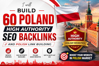 build 60 poland high authority seo backlinks and polish link building