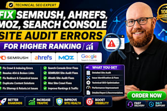 fix semrush ahref moz search console site audit errors for higher ranking