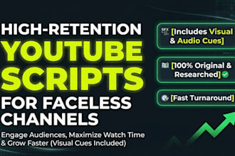 write engaging faceless youtube cash cow video scripts