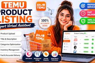 be your temu virtual assistant for product listing