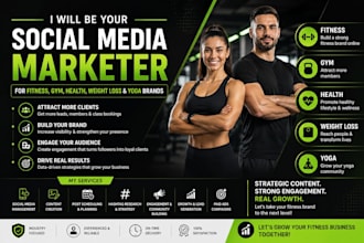 be your socialmedia marketer for fitness gym health fitness weight loss and yoga