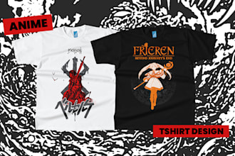 design anime streetwear t shirt for your clothing brand