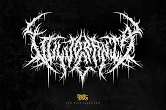 design a thorny grindcore metal band logo