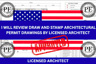 review draw and stamp architectural permit drawings by licensed architect