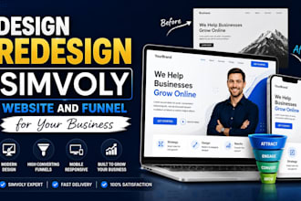 design redesign simvoly website and funnel for your business