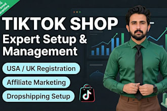 setup tiktok shop, product listing, affiliate outreach and store management