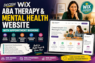 build wix aba therapy and autism clinic website with booking appointment site