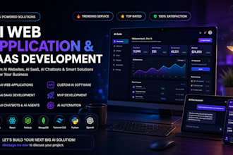create ai web app, ai saas, custom ai software, ai chatbot ai software developer