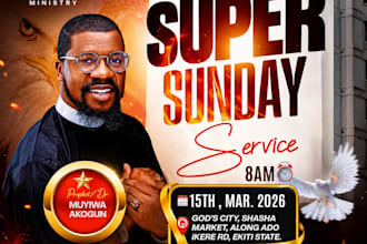design an eye catching church flyer, social media flyer