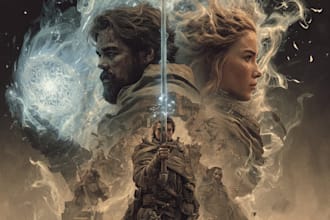 book cover design, fantasy book cover illustration