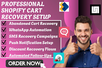 setup shopify cart recovery kwik engage ck uppush cartkeeper sendwill smsgo