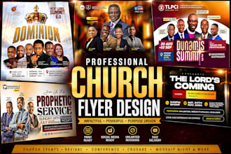 design unique church flyer design, event flyer, revival flyer, conference flyer