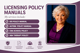 write texas idd, aba therapy, autism providers, adp and cna school policy manual