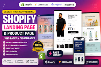shopify product page pagefly landing gempages shopify landing design