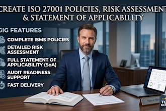 create iso 27001 policies, risk assessment and statement of applicability