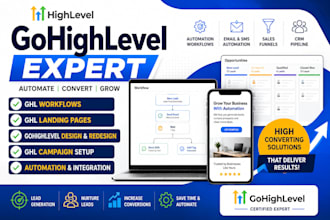 create high converting gohighlevel workflow and ghl landing page campaign