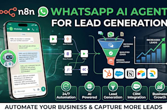build n8n whatsapp ai agent chatbot automation for business lead generation