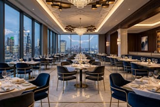 design modern restaurant, food menu design with realistic 3d render