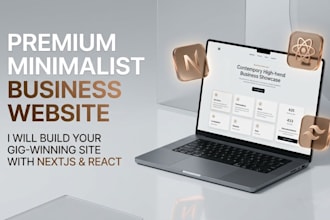 build a premium minimalist business website with nextjs and react
