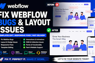 fix webflow website bugs webflow website layout issues webflow templates edit