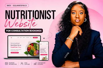design wix squarespace nutritionist website for consultation bookings funnel