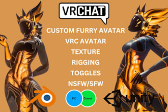 do custom vrchat furry avatar vrchat avatar furry nsfw 3d model anime vrc avatar