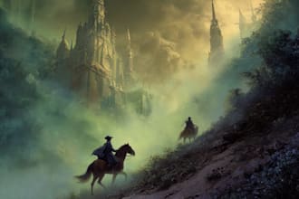 book cover design, fantasy book cover illustration