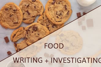 write SEO food articles and blog posts