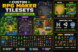 rpg maker pixel tileset game asset tilemap top down game pixel game assets retro