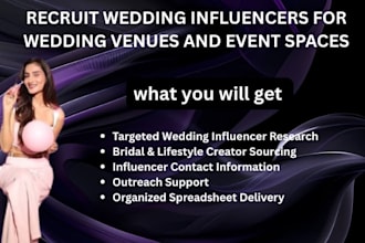 recruit wedding influencers for wedding venues and event spaces