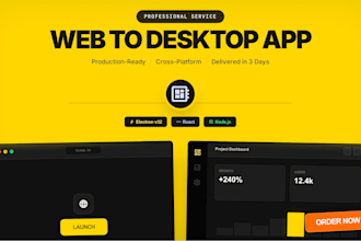 convert your web app to desktop app or build electron js desktop application