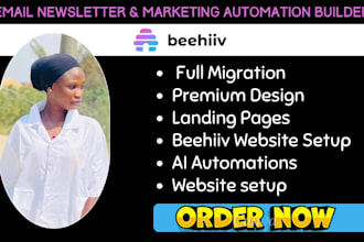 setup beehiiv newsletter migrate substack to beehiiv design and landing page