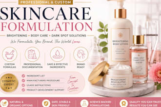 formulate custom skin brightening, body care, and dark spot skincare product