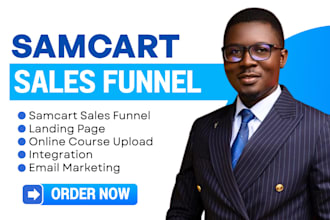 design samcart thrivecart sales funnel, samcart landing page, online course