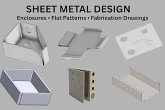 do 3d sheet metal enclosures, flat patterns dxf and fabrication drawings for cnc