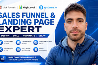 design clickfunnels sales funnel, click funnels landing page, gohighlevel funnel