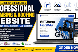 design or redesign professional plumbing roofing  blog ecommerce website  seo