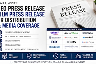 write seo press release film press release pr distribution and media coverage