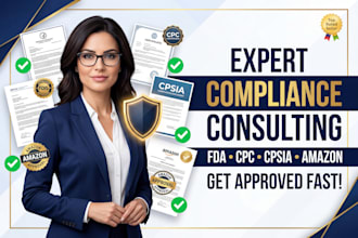 provide CPC certificate, cpsia compliance, fda compliance and amazon approval
