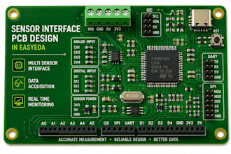 design sensor interface pcb in easyeda with data acquisition software