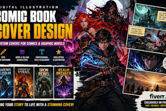 create comic book illustrations, covers, graphic novels, and custom comic art
