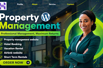 design hostinger property management website, airbnb website, booking website
