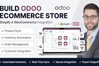 build an odoo ecommerce store and integrate it with shopify or woocommerce
