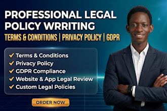 terms and conditions legal policy writing privacy  policy gdpr legal review