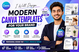 design modern canva templates for social media and business branding
