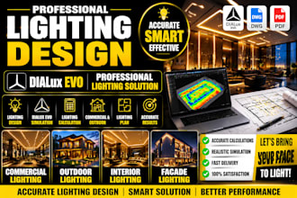 do lighting plan and design dialux evo agi32 lux calculation photometric facade