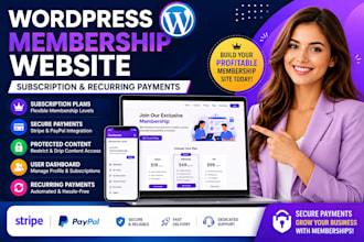 create a wordpress membership subscription website with recurring payment setup