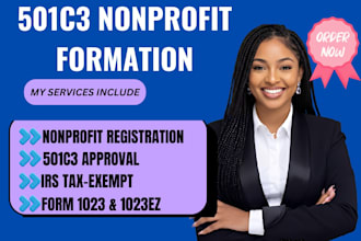 prepare irs form 1023 and file 501c3 tax exempt nonprofit as a licensed CPA