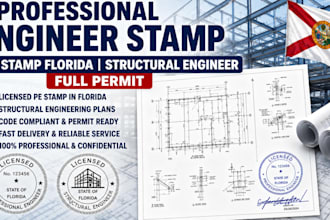 professional engineer stamp pe stamp florida  structural engineer full permit